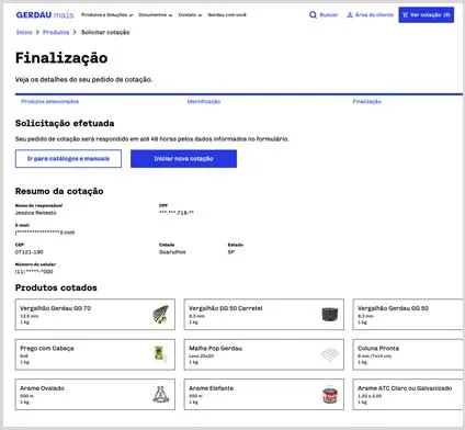 Cotação solicitada