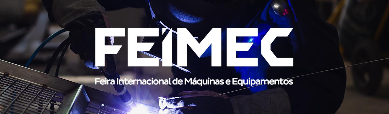 Banner da FEIMEC, Feira Internacional de Máquinas e Equipamentos.