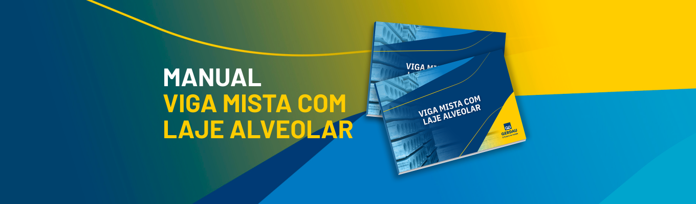 Banner do manual técnico sobre viga mista com laje alveolar.