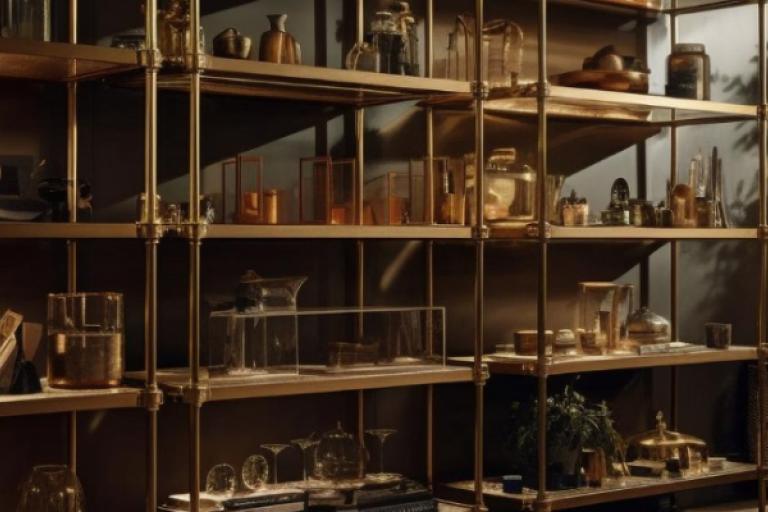 Estantes de aço na decoração com estilo industrial