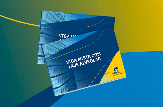 Banner do manual técnico sobre viga mista com laje alveolar.