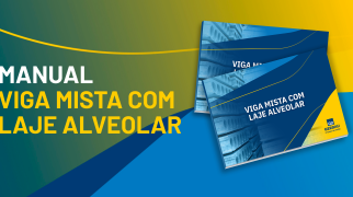 Banner do manual técnico sobre viga mista com laje alveolar.