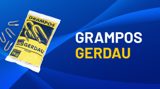 Pacote de grampos Gerdau 1 kg com unidades metálicas expostas ao lado, indicado para fixação de cercas.